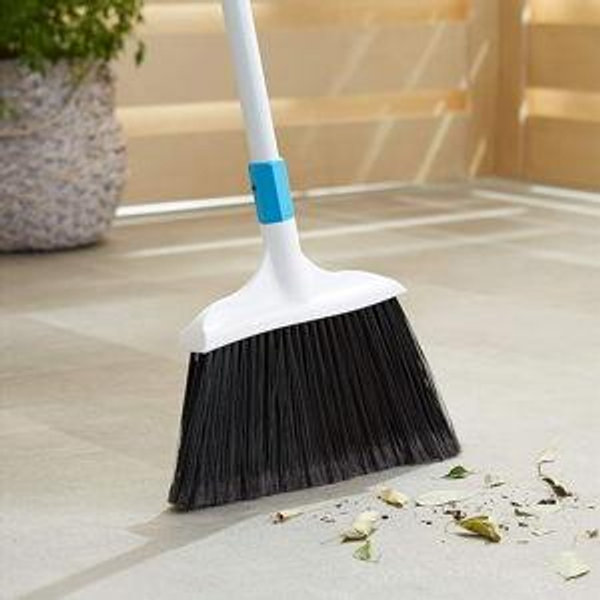 Amazon Basics Heavy-Duty Broom, Blue and White