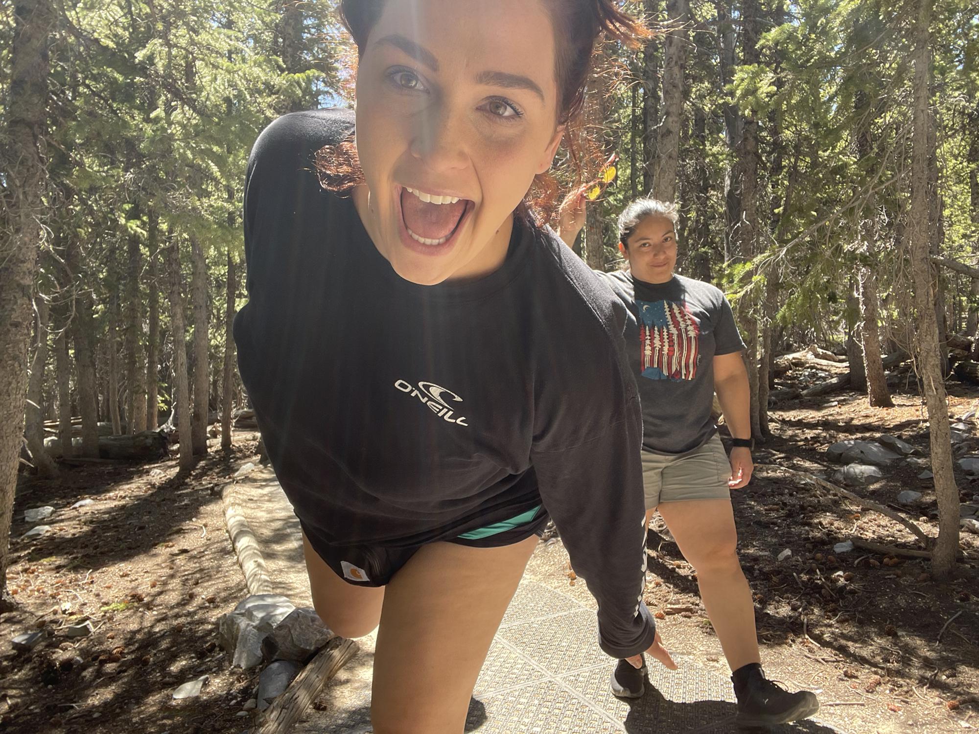 Bethany testing out her new tripod.