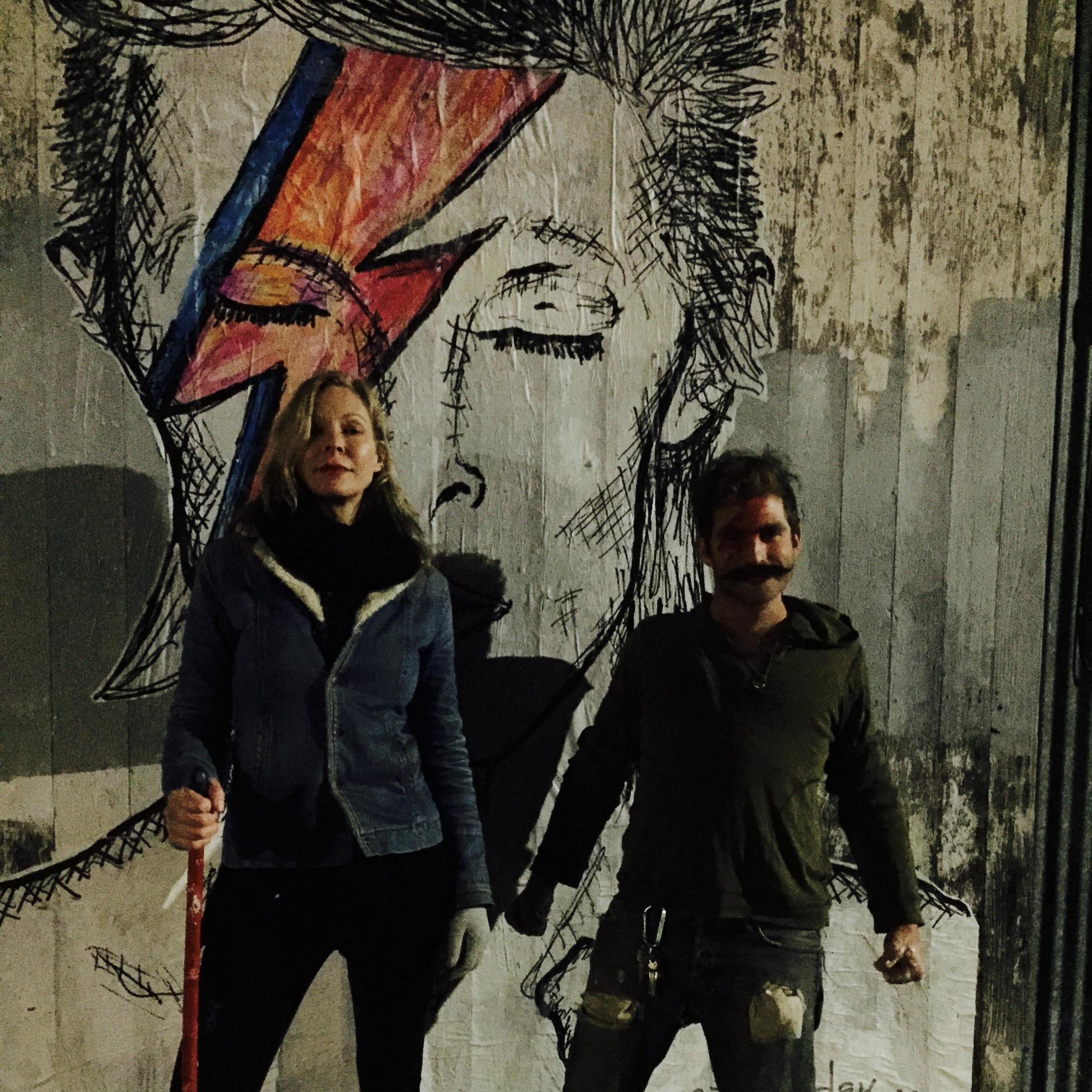 The day Bowie died, we made this giant wheatpaste of him.