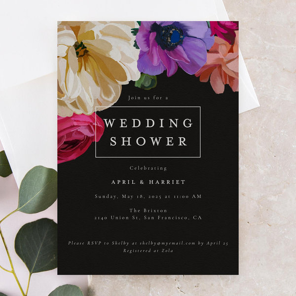 Zola Wedding &amp; Bridal Shower Invitations - Wildrose Portrait