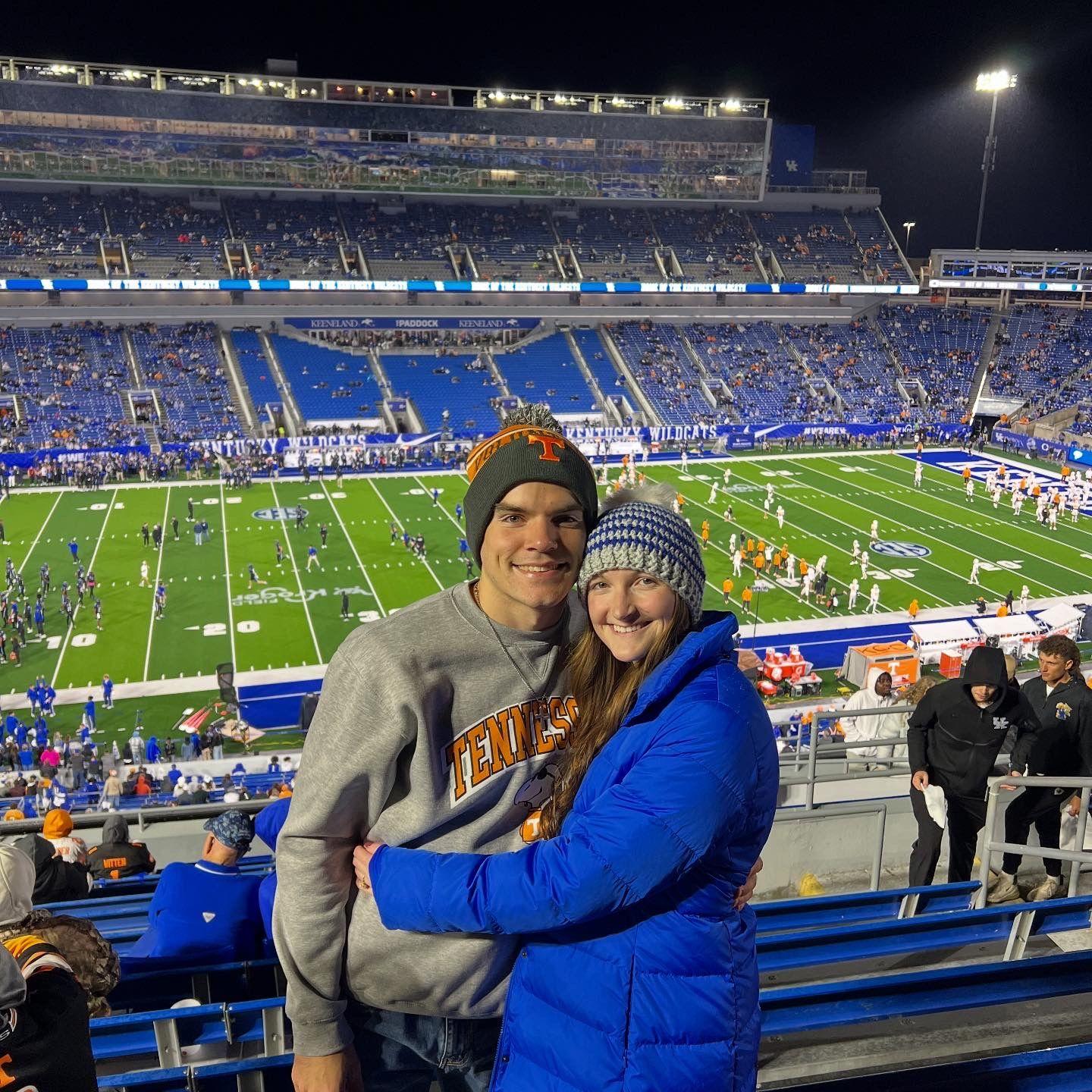 Another Kentucky football game... couldn't convince him to wear blue to this one.