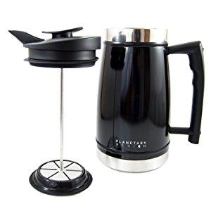 French Press Coffee and Tea Maker - 32 oz - Stainless Steel - Obsidian Black