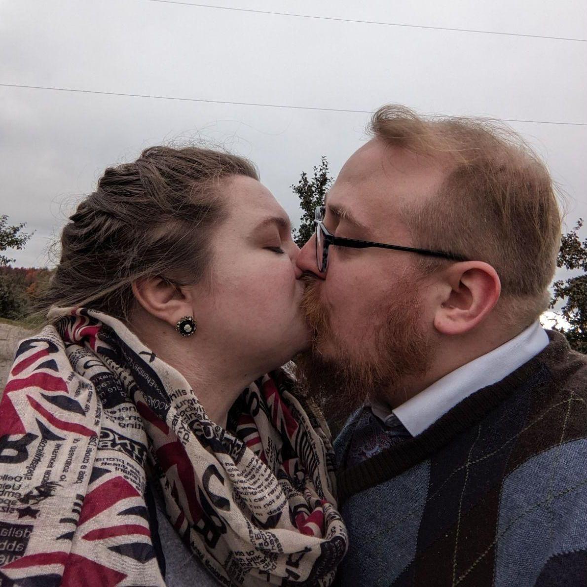 On one of our first dates, at an orchard called "Bushel & A Peck"