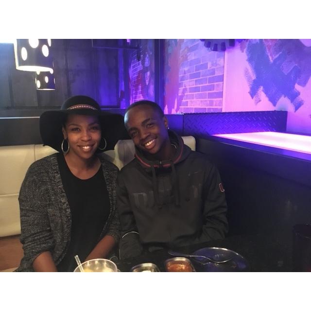 Tee and Tank at the Korean BBQ place (Alonza's great lunch choice!)