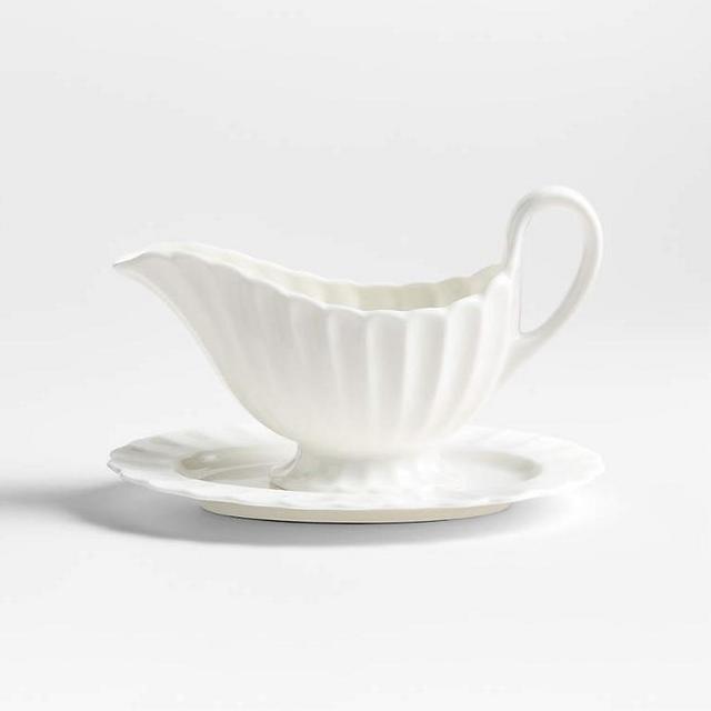 Capella White Bone China Gravy Boat
