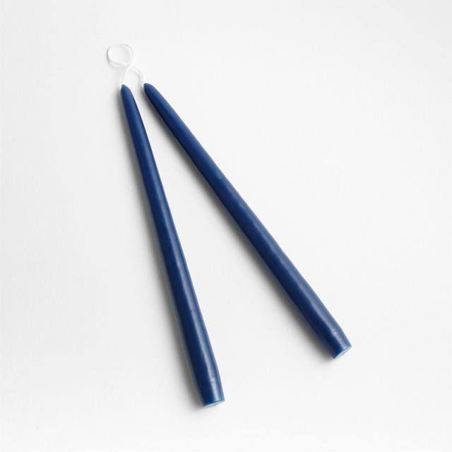 Dipped Navy Taper Candles, Set of 2