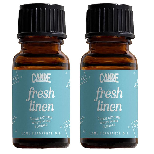 CANDECraftCo Premium Fragrance Oil – Diffuser Oils Fragrances Scented for Home, Candle Soap Making Supplies, Aromatherapy Blends for House (0.34 Fl Oz) (2-Pack, Fresh Linen)