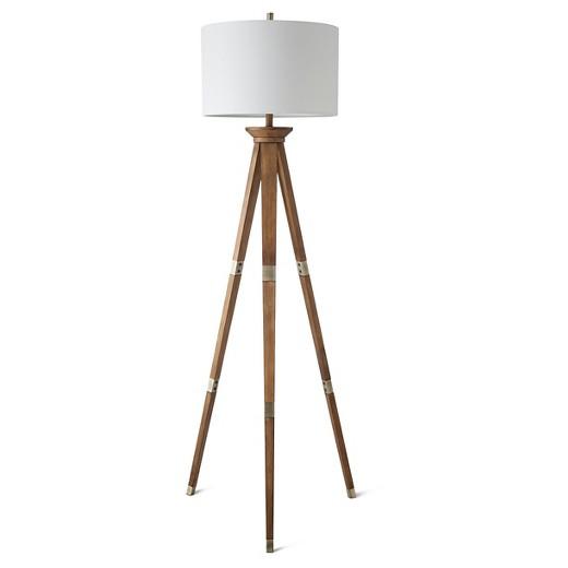 Oak Wood Tripod Floor Lamp(Includes CFL Bulb)  - Threshold™