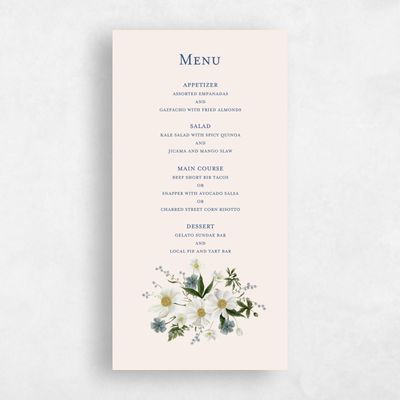 Beige Greenery Wedding Menu - Winstead