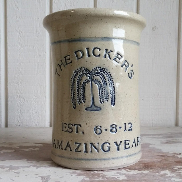 Personalized Anniversary Stoneware Wine Chiller w/ 2nd Bottom line