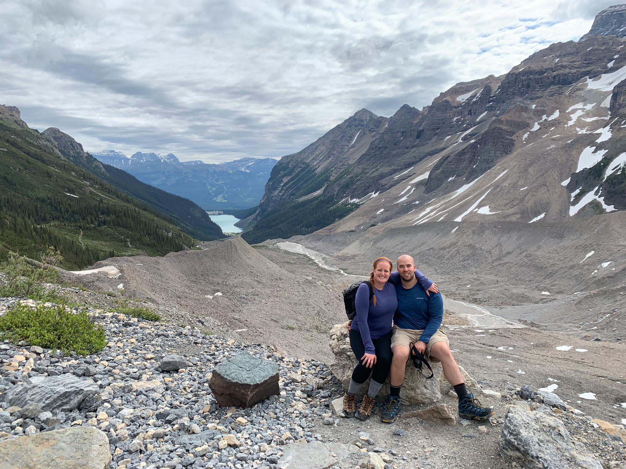 Hiking by Lake Louise in Banff, Canada