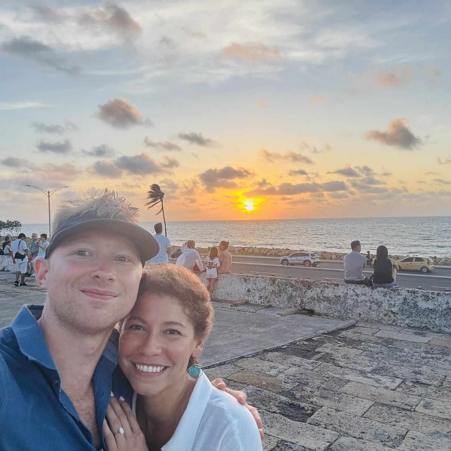 Standing on the wall of the Old City in Cartagena, Colombia - July 2025