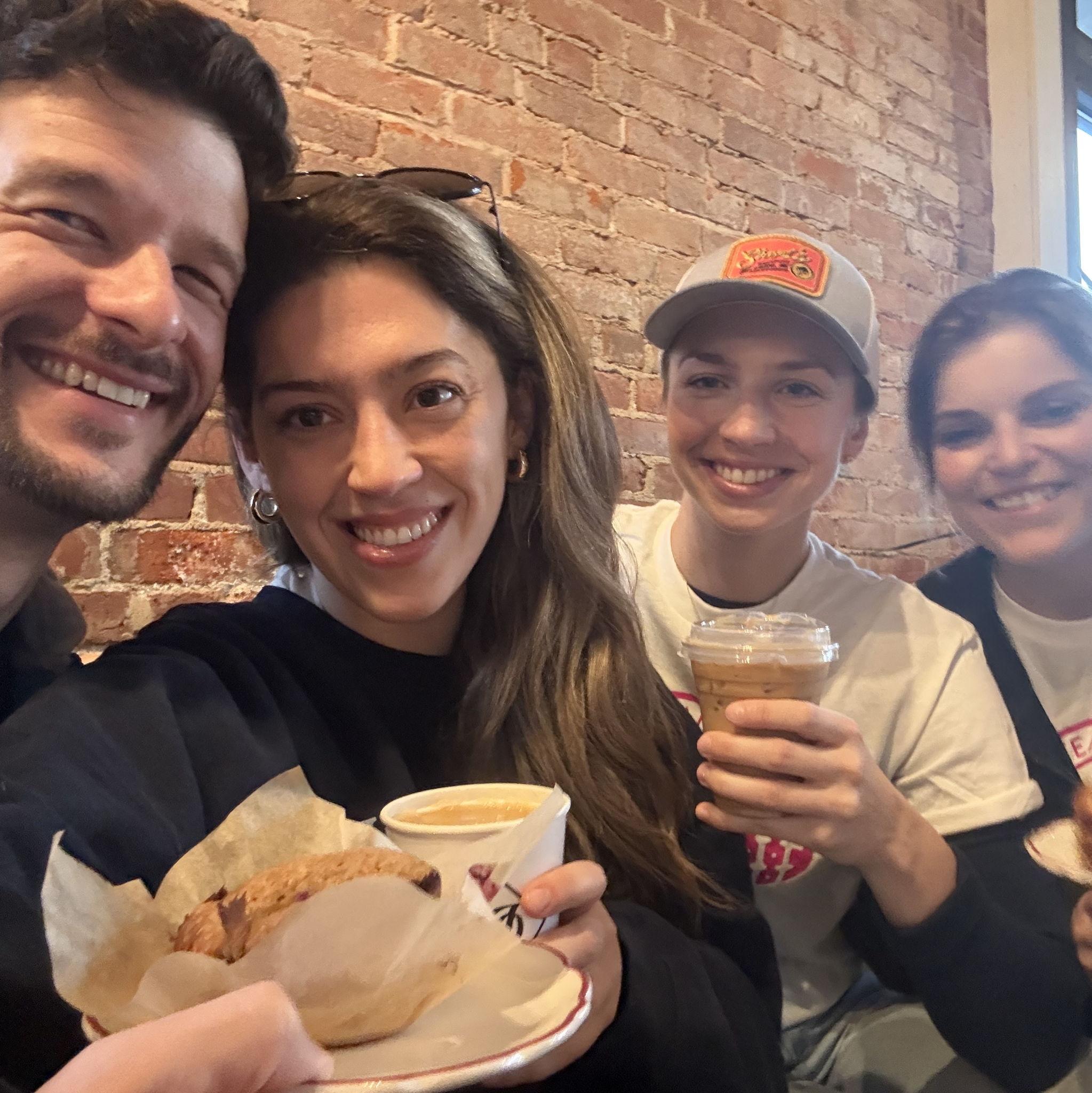 Stopping at our favorite coffee/breakfast sandwich spot, James Oliver, before chasing Mackenzie all over the city for her 1/2 marathon!