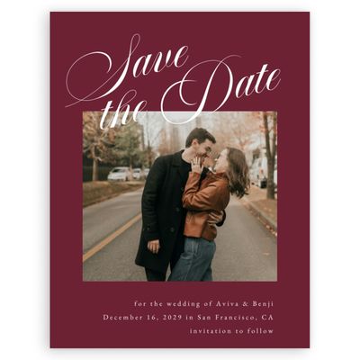 Red Wedding Digital Save the Date - Lille Photo