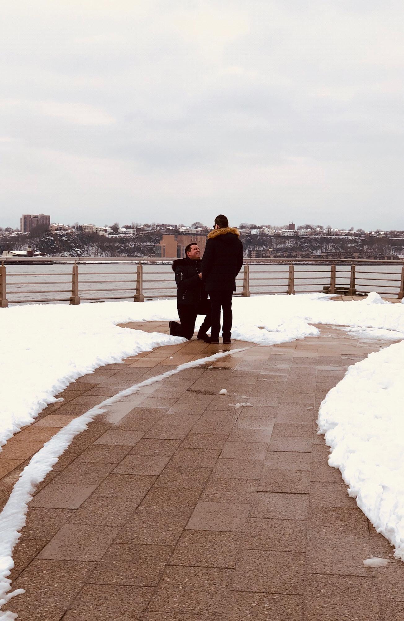 Engaged on Pier 64 in New York City!