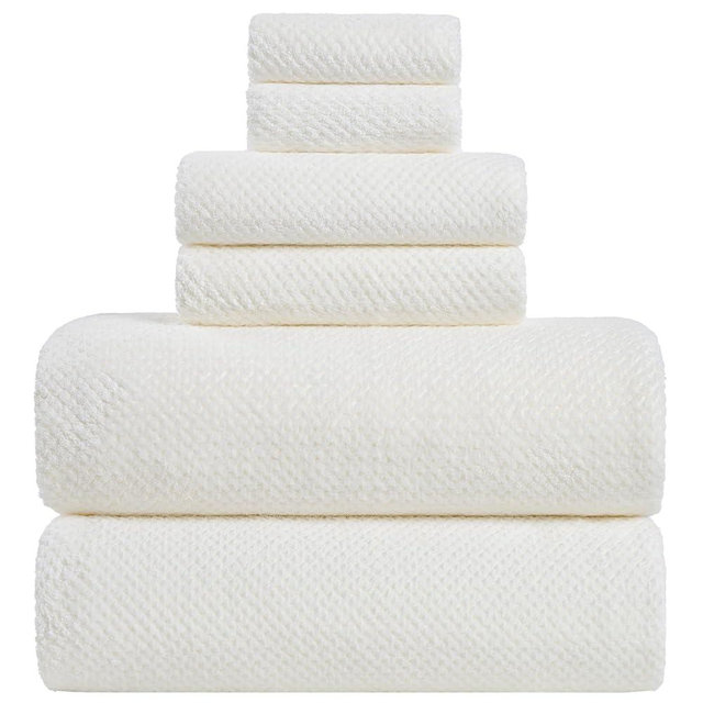 BXRBXR Bath Sheets 40x80 Inches Extra Large Bath Towels Set of 6 Super Soft Absorbent Quick Dry Luxury Microfiber Shower Towels for Bathroom -White,6 Pack