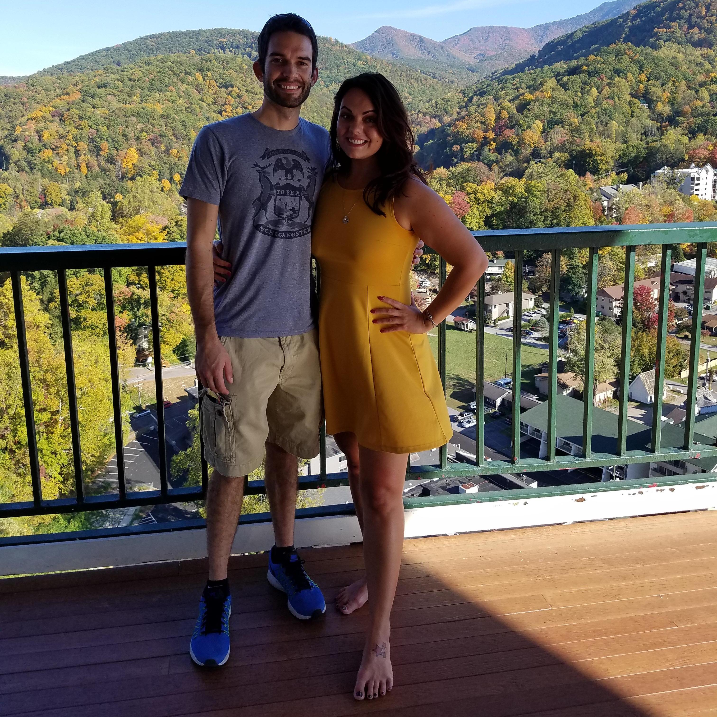 Atop the Space Needle in Downtown Gatlinburg, Tennessee, the day before Matthew proposed to Ashley, during their trip to Tennessee
October 28, 2016