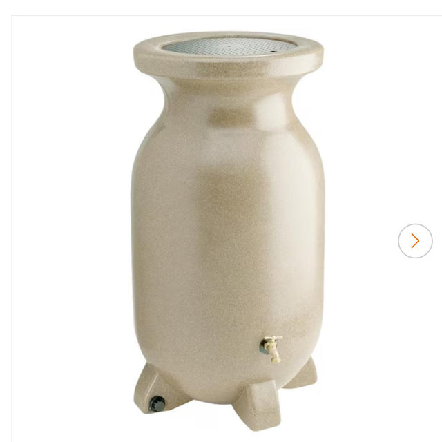 Koolatron Stone-Look Rain Barrel 75 gal (285L) Beige, Eco-Friendly Gardening, Water Conservation RBSS-75