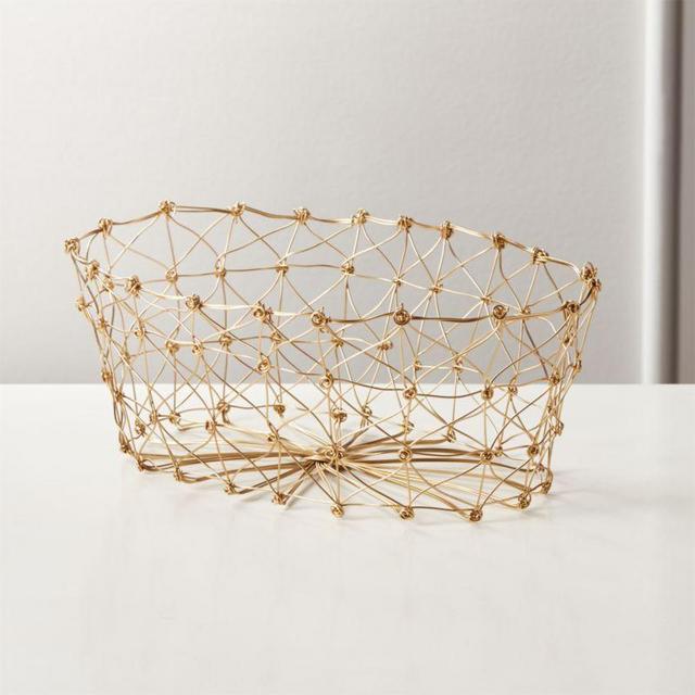 CB2 Knot Gold Bread Basket