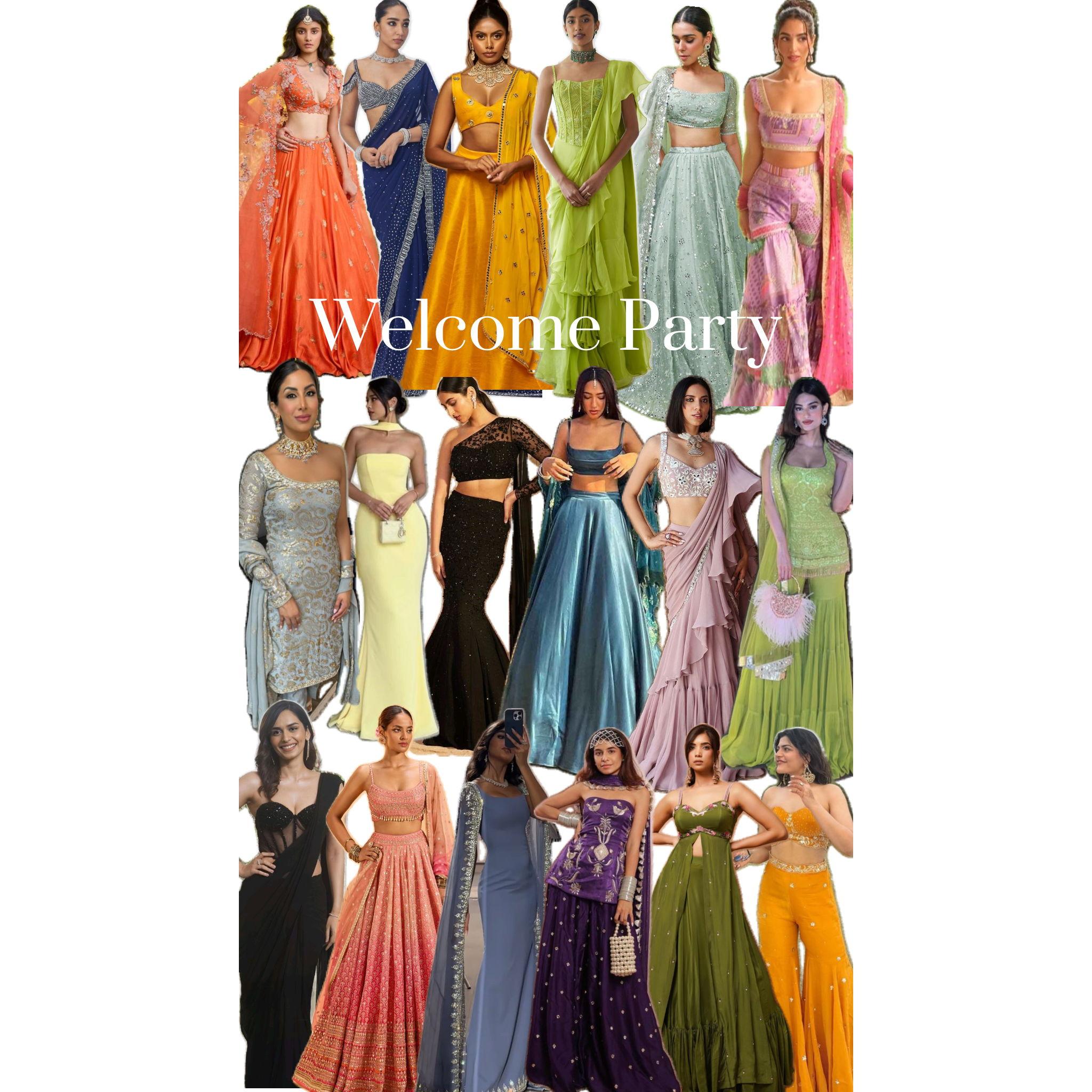 Welcome party attire - Indo Western theme
