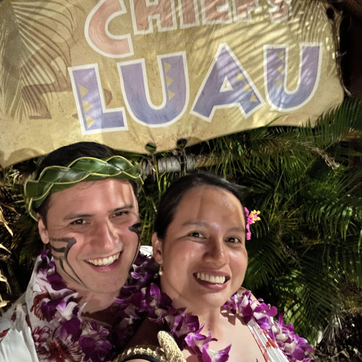 Island music, fire dances, and our first luau together.