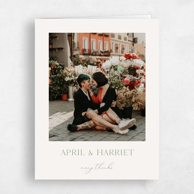 Beige Wedding Thank You - Ashbey Photo