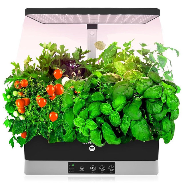 SereneLife Hydroponic Herb Garden 11 Pods,Indoor Herb Garden Kit,Seed Pod,Indoor Garden,Full-Spectrum Grow Light,Adjustable Height,Hydroponic Indoor Garden,Smart Indoor Plant System,Black