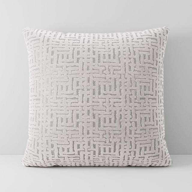 Allover Crosshatch Jacquard Velvet Pillow Cover, Set of 2, 16"x16", Stone White