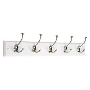 27" Hook Rack with Flared Tri-Hooks - White/Satin Nickel - Threshold™