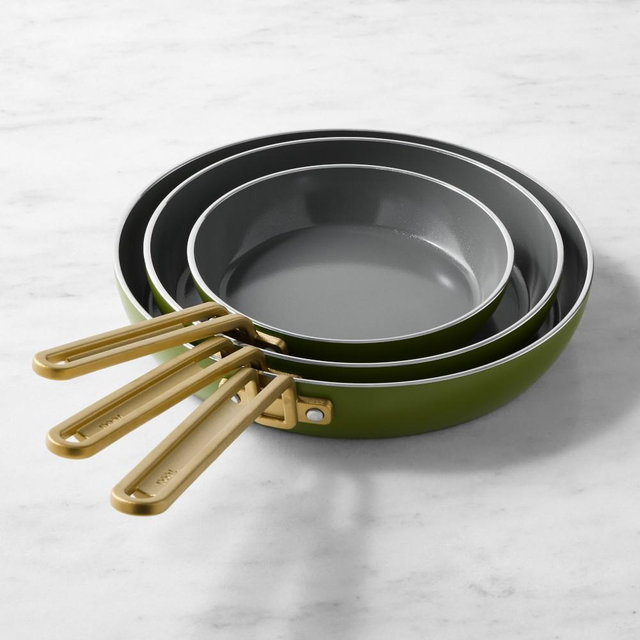 GreenPan™ Stanley Tucci™ Ceramic Nonstick 3-Piece Fry Pan Set, Tuscan Olive
