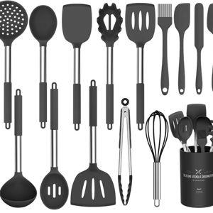Silicone Cooking Utensil Seten Utensils Set - Black
