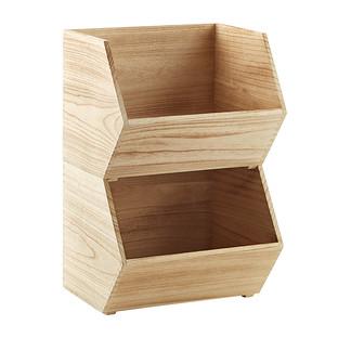 Large Wooden Stacking Bin