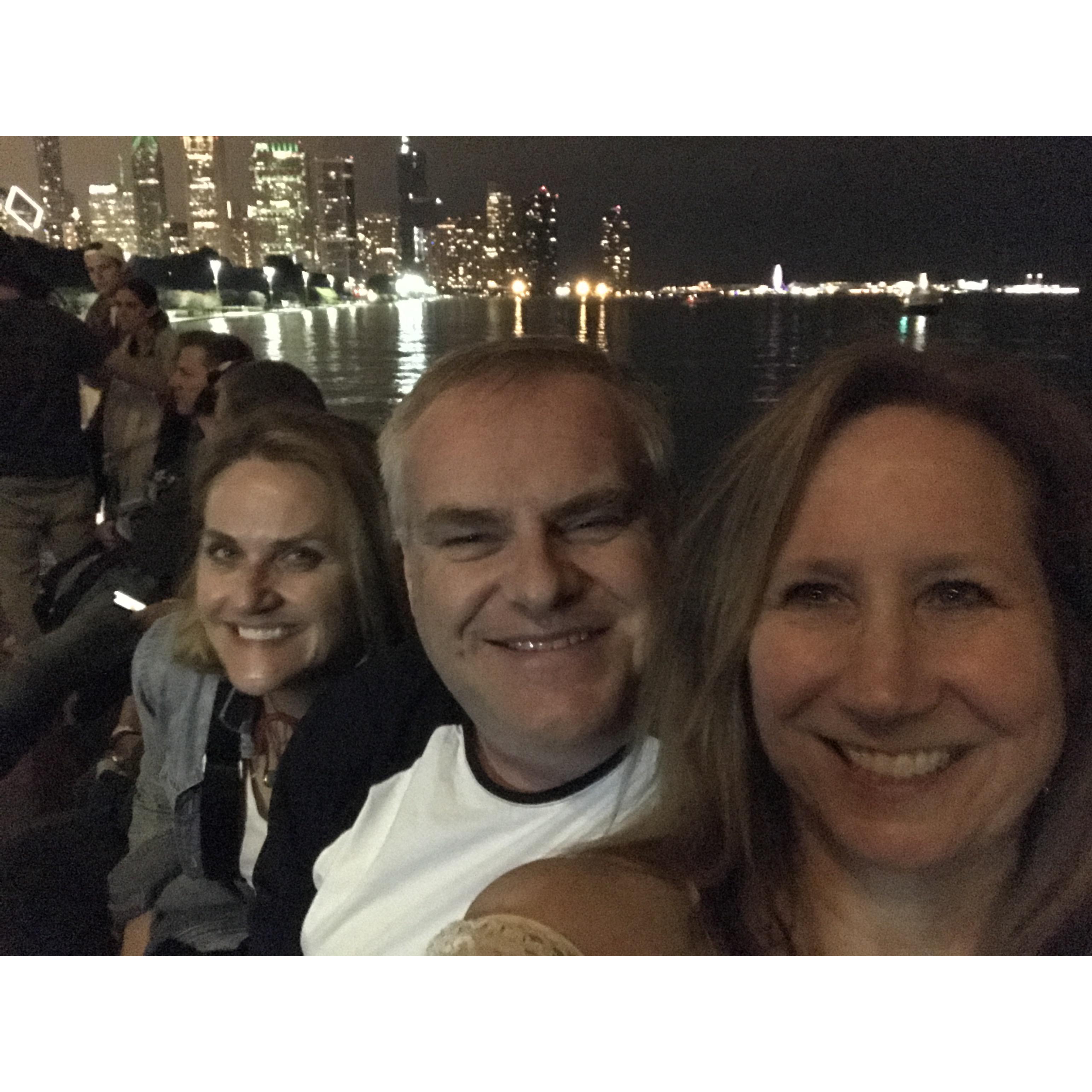Summer 2019 with Lynn Gasaway on our water taxi ride home from LakeShake Country Festival. Saw Keith Urban, Midland and Brett Young. Jim was able to buy us beer, but had a hard time buying "water"!