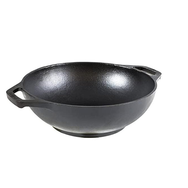 Lodge 9 Inch Cast Iron Mini Wok w/ Loop Handles