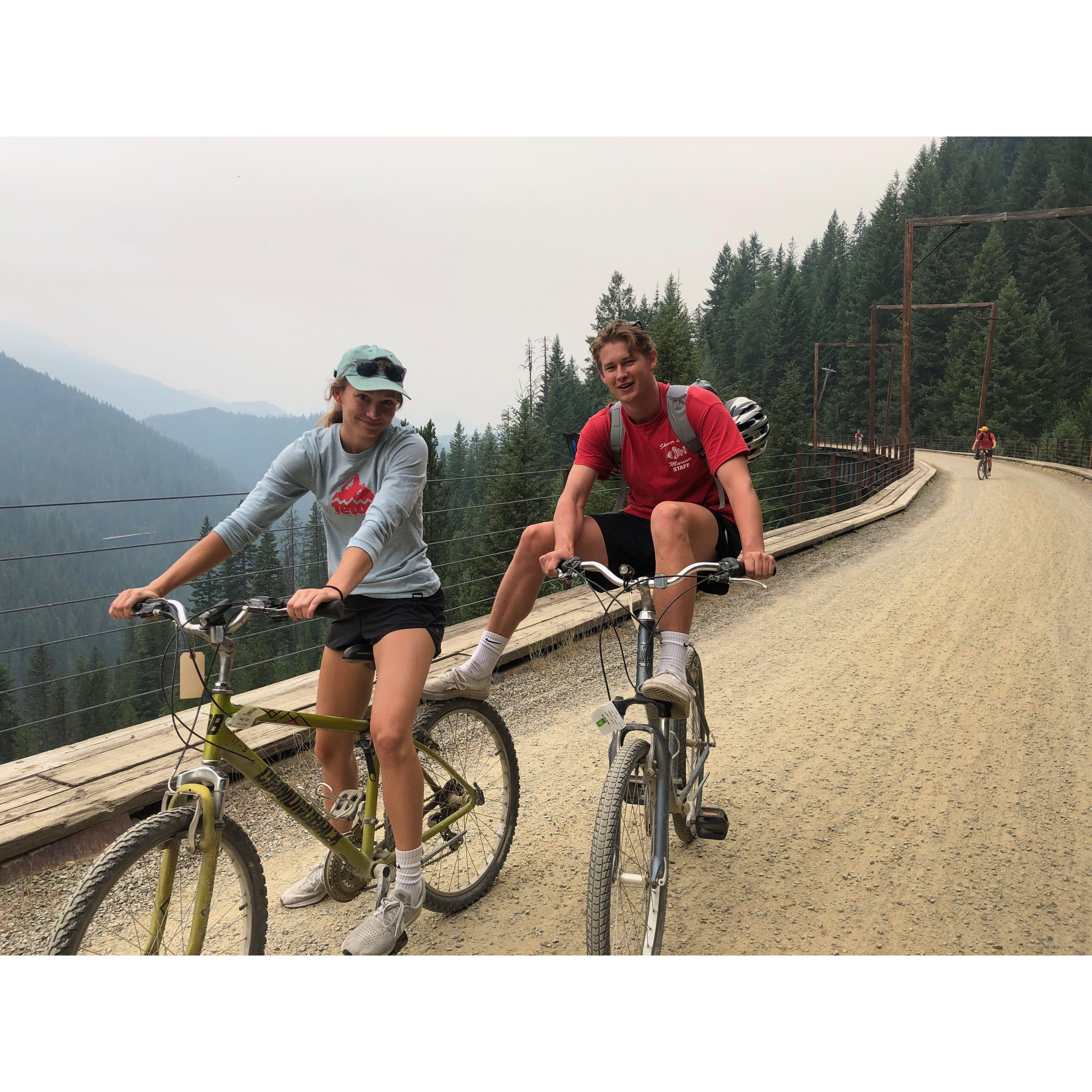 On the Hiawatha Bike Trail in northern Idaho.