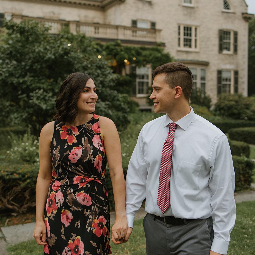 Engagement photos at the George Eastman House, July 2023