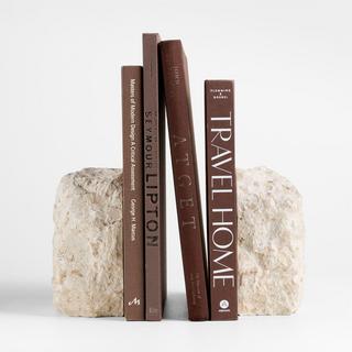 Durres Travertine Bookend, Set of 2