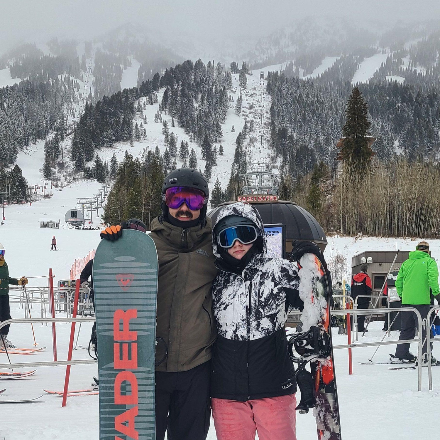 Snowboarding at Jackson Hole