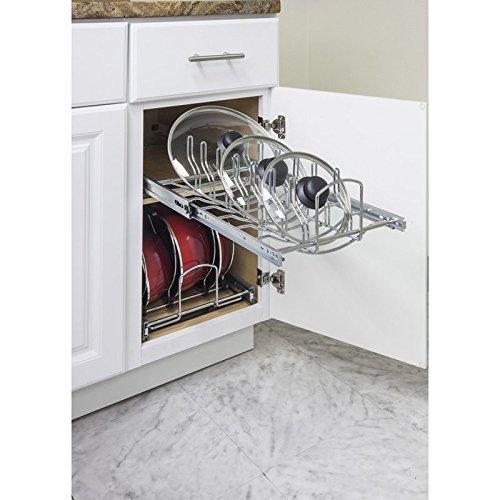 Hardware Resources Pots and Pan Lid Organizer for 15" Base Cabinet MPLO215-R