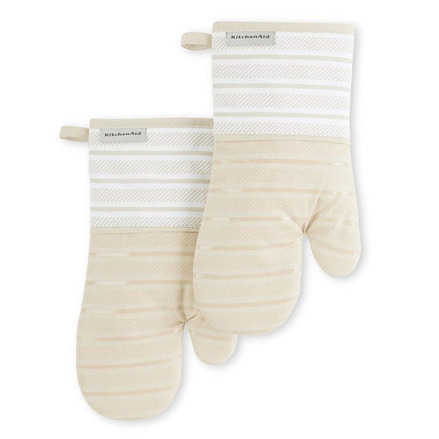 KitchenAid Albany Oven Mitt 2-Pack Set, Milkshake, 7"x13"