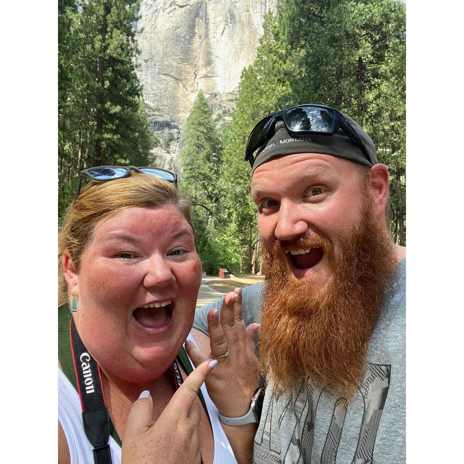 This is when Josh proposed to Ashley at Yosemite National Park in California on their west coast road trip in September 2021. Specifically this was at Yosemite Falls and IT WAS DRY!