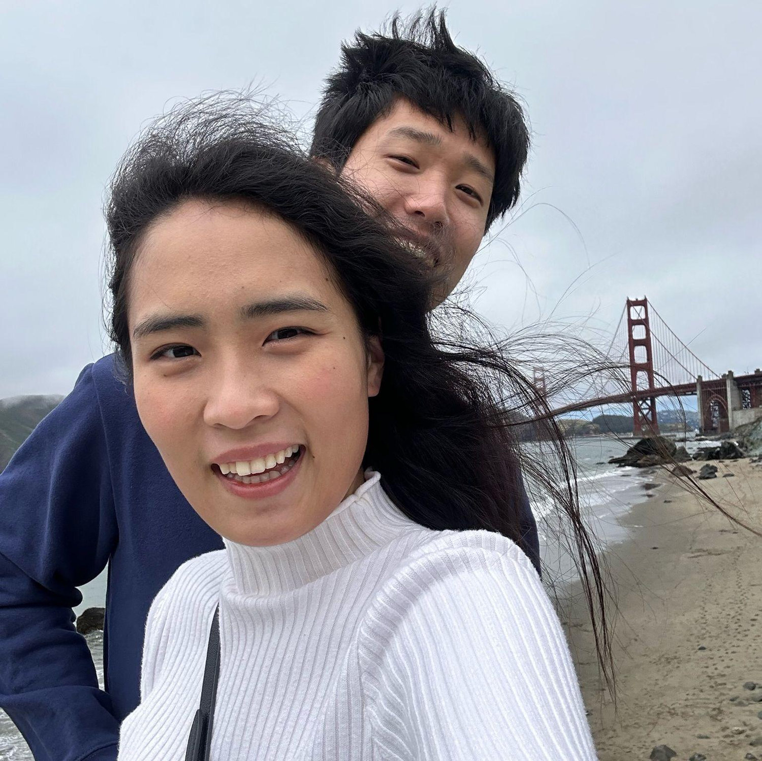 Our first plane trip (SF) - super windy!