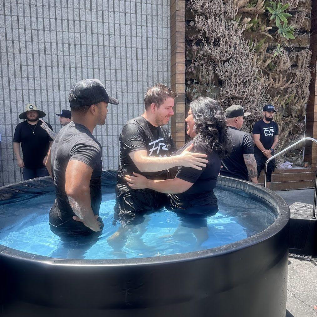 Chris' baptism at our church