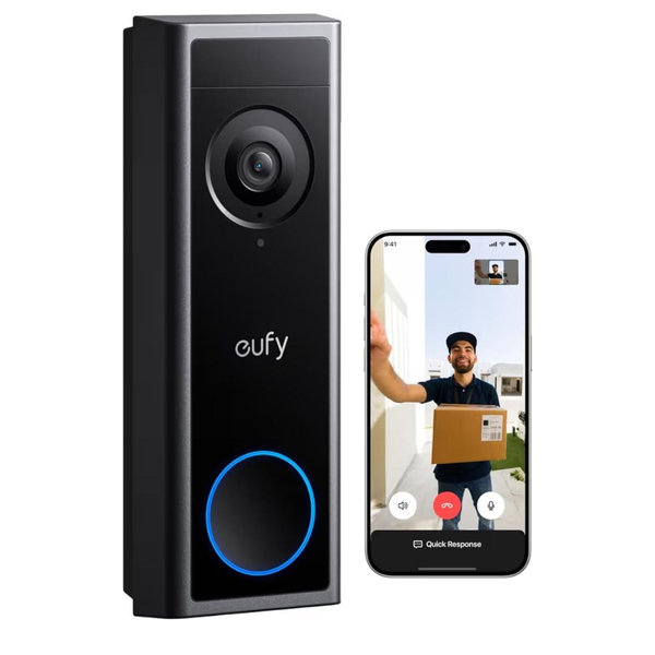 eufy Security Video Doorbell Camera C31,2K FHD,Battery/Wired Powered,Head-to-Toe View,Live Video Call,Wireless Doorbell,24/7Recording,Human and Motion Detection,HomeBase S380 Compatible,No Monthly Fee