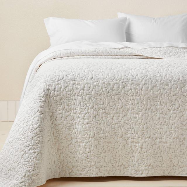 Full/Queen Dove Stitch Quilt Off-White - Opalhouse™ designed with Jungalow™