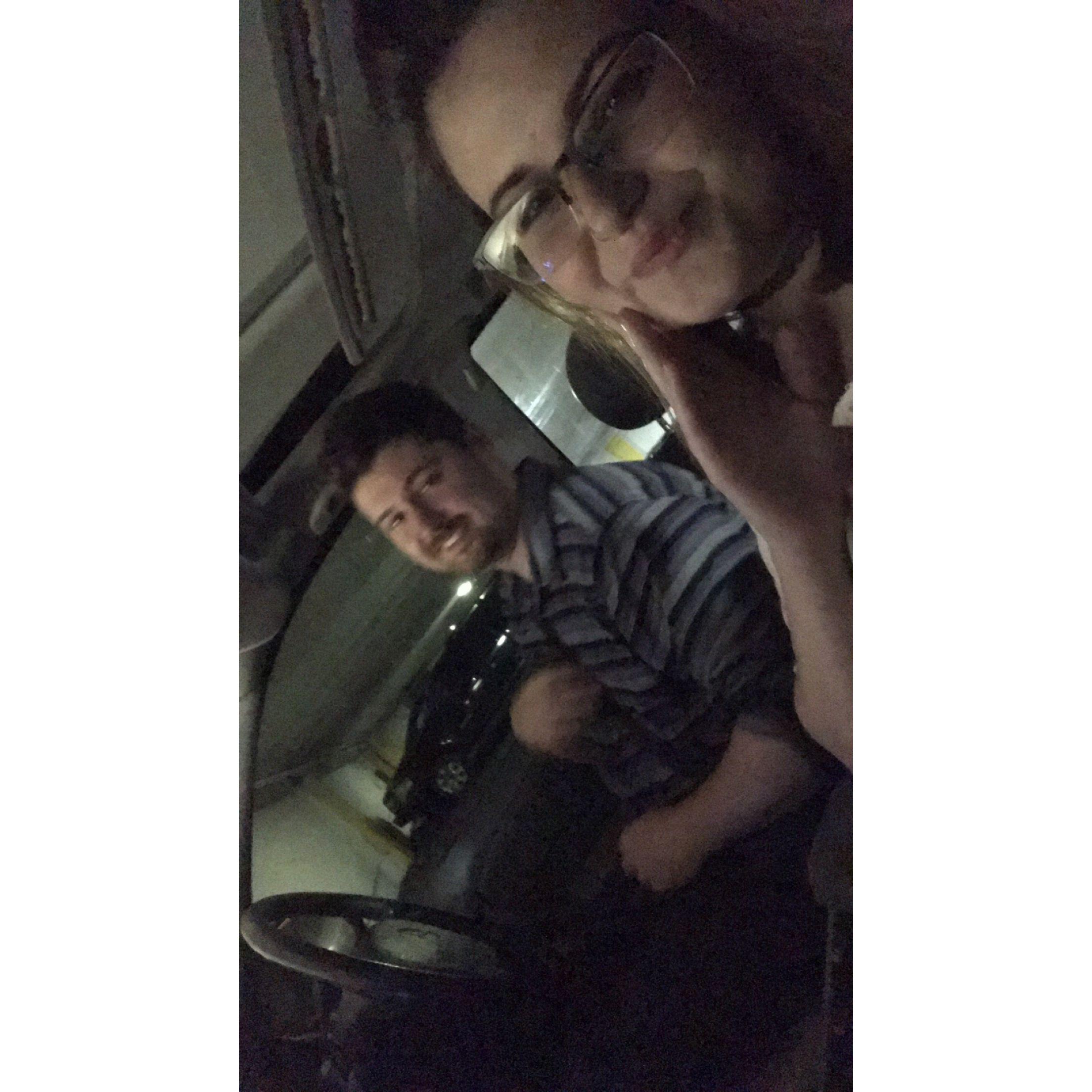 A photo we grabbed right before Cooper met Katelynn's parents for the first time. About two and a half months after we started dating.
