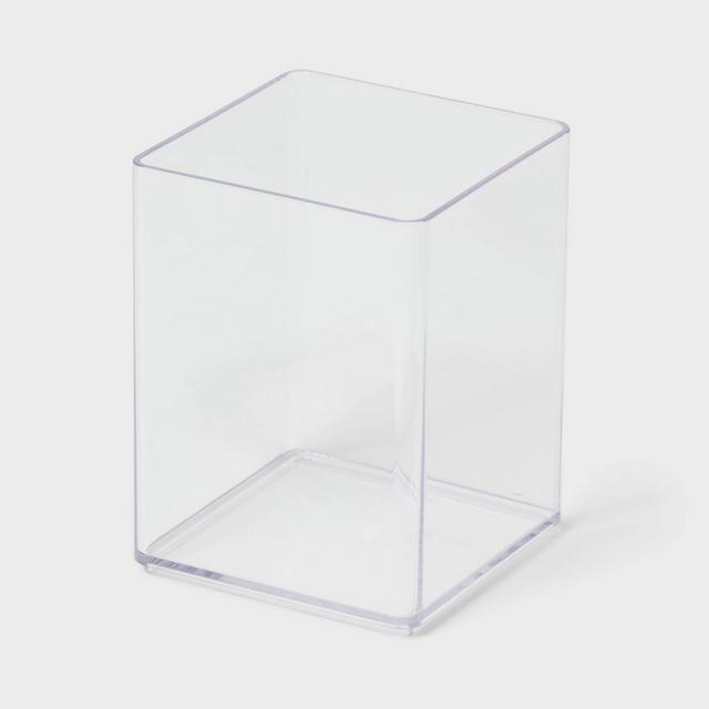 Acrylic Pencil Cup Clear - Brightroom™: Desk Organizer, Pen Holder, 20% Recycled Plastic, 4" Height, 3" Width & Depth