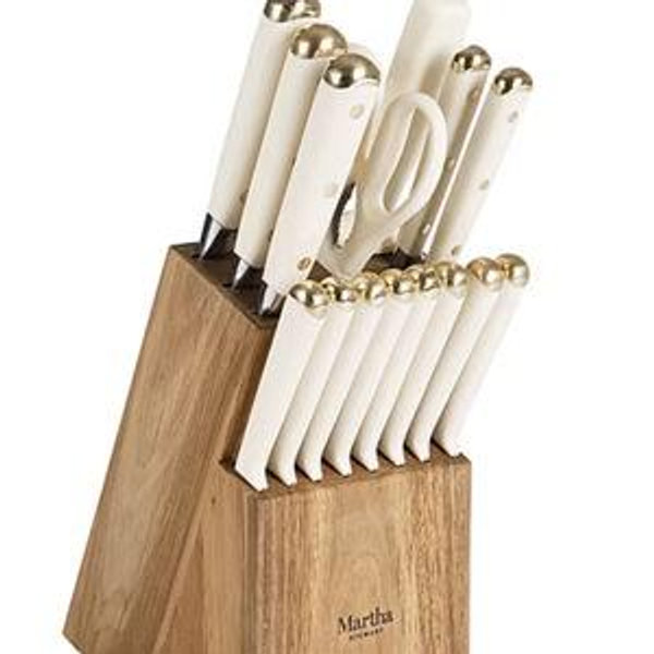 Martha Stewart Lockton 16-pc. Knife Block Set - White