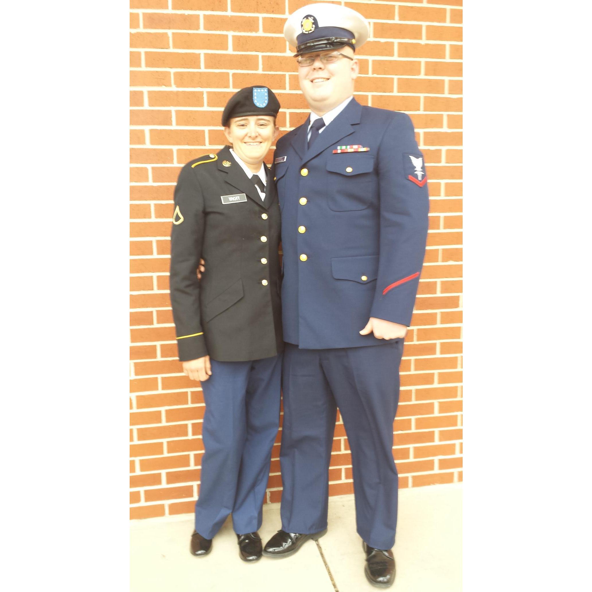 Our first true picture together fact to face. (He hates this picture!!!)