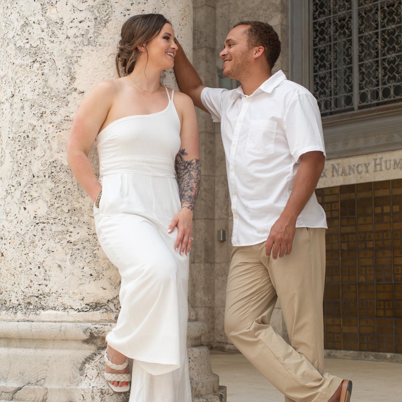 Engagement photos in downtown Fort Myers, FL